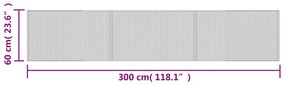 négyszögletű fekete bambusz szőnyeg 60 x 300 cm