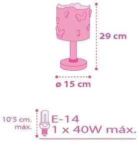 Dalber 62141 - Gyermek lámpa BUTTERFLY 1xE14/40W/230V