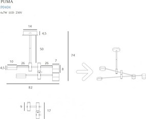Függeszték Fekete MAXLIGHT P0404