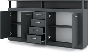 XXL/LUNA KOMODA 4D4S ANTRACYT/ANTRACYT