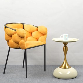 Étkezőszék, sárga Velvet szövet/fekete, DOROTA