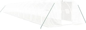 vidaXL fehér acélvázas melegház 60 m² 20x3x2 m