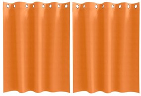 Függönyök függönyökkel 2 pcs Fényes narancssárga Poliészter