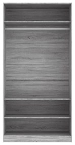 vidaXL szürke sonoma színű szerelt fa ruhásszekrény 100 x 50 x 200 cm