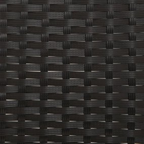 fekete 2 személyes polyrattan kerti pad párnával