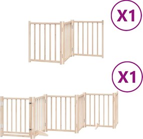 vidaXL nyárfa 9 paneles összecsukható kutyakapu ajtóval 450 cm