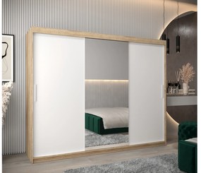 Ruhásszekrény 250 cm Toki 1 (szonoma tölgy + matt fehér). 1064954