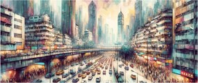 Kép - Városi élet (120x50 cm)