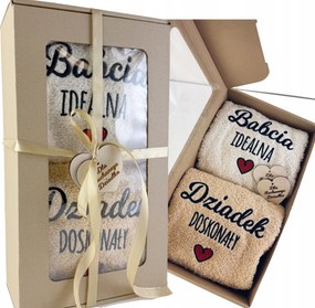 Törölköző Szett Nagymama És Nagypapa Napjára Nagyszülők Doboz Szett Hímzés
