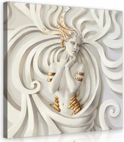 Vászonkép 80x80 Női harmónia Absztrakt arany díszítéssel a hálószobába