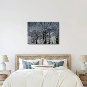 Kép - Fa sziluettek levelekkel (70x50 cm)