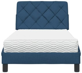 kék szövet ágy matraccal 80x200 cm