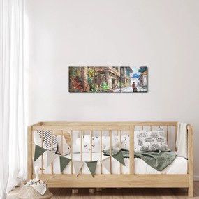 Fülöp-szigeteki falu képe, Ázsia (órával) (90x30 cm)