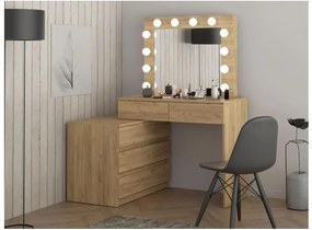Fésülködőasztal  LED tükörrel Nicole tölgy craft