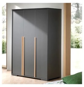 Sötétszürke gyerek ruhásszekrény 146x195 cm London – Vipack
