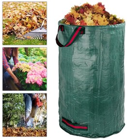 Összecsukható kerti kosár, ideális levelek, fű és egyéb hulladék gyűjtésére - 120 literes - zöld