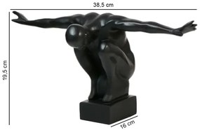 Asztali dekoráció 25x41x20 cm gyanta/fekete