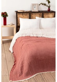 Téglavörös muszlin ágytakaró franciaágyra 230x250 cm – Mijolnir