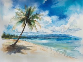 Canvas Vászonkép Trópusi Tengerpart Pálmafák Óceán 80x60