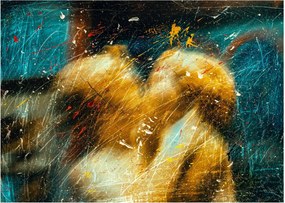 Kép - Csókolózó angyalok (üvegen) (70x50 cm)