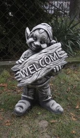 Beton figura Troll Welkome Manó törpe dekorációs figura 50cm