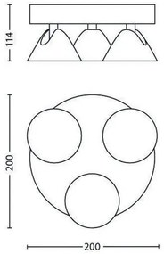 Philips 53289/31/16 - LED Spotlámpa TWEED 3xLED/3W/230V