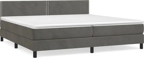 vidaXL sötétszürke bársony rugós ágy matraccal 200x200 cm