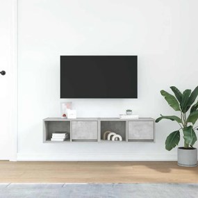 2 db betonszürke szerelt fa TV-szekrény 60x31x25,5 cm