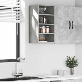 betonszürke szerelt fa függő szekrény 30x29,5x60 cm