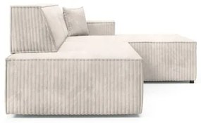 TERAMO L-alakú, ággyá alakítható jobb oldali sarokülőgarnitúra tárolóval, bézs