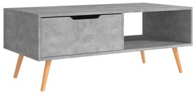 Betonszürke szerelt fa dohányzóasztal 100 x 49,5 x 43 cm