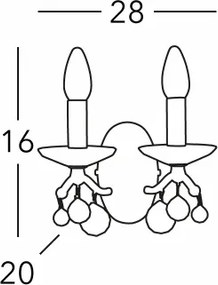 Kolarz 3234.62.3.KoT - Kristály fali lámpa CARMEN 2xE14/60W/230V 24K arany