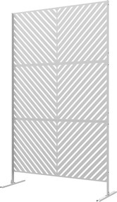 Outsunny Kültéri Szobai Elválasztó 3 Darab Invertált Háromszög Mintázatú Acél Váz Privát Képernyőhöz Teraszra Kertbe 122x45x198 cm Fehér | Aosom
