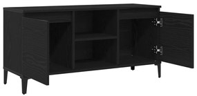 TV Szekrény Fekete Tölgy 102x35x50 cm Műanyag Fa