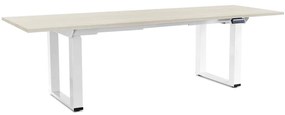 OfficeTech Strong állítható magasságú asztal 240 x 80 cm, fehér alap, fehér kőris