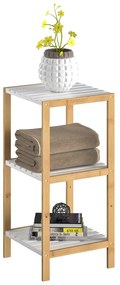 Casaria® Bambusz polc 80x33x34cm - fehér