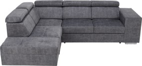 Ülőgarnitúra, szürke, balos, MALAGA