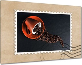 Vászonkép 60x40 Csésze és kávébab