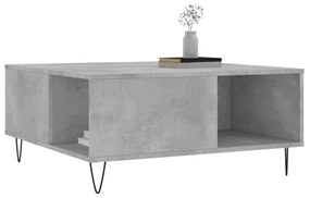 betonszürke szerelt fa dohányzóasztal 80x80x36,5 cm