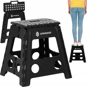 Zsámoly Összecsukható szék csúszásgátló lábtartó fekete Podest 40cm 150kg