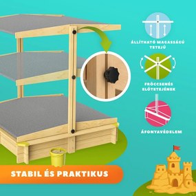 SANDY homokozó tetővel, lucfenyő, 120x120x120 cm Jurhan