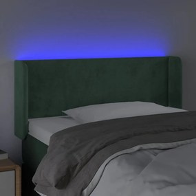 sötétzöld bársony LED-es fejtámla 83 x 16 x 78/88 cm
