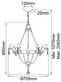 Elstead Lighting WINDSOR WINDSOR6-GOLD Csillár 6x60W/E14