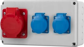 Horizontal kapcsolószekrény aljzat 32A/5P, 2x230V F3.1492