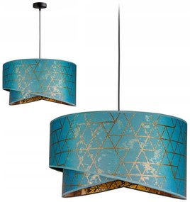 Türkiz textil búrás függőlámpa | Glimex Abazur Premium 1xE27 GA0120