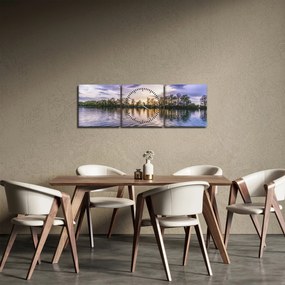 Tó képe (órával) (90x30 cm)