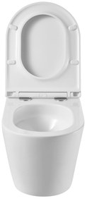 Invena Limnos, falra szerelhető wc csésze Swirlflush 490x370x360 mm + wc ülőke lassan záródó, fehér, INV-CE-93-001-L