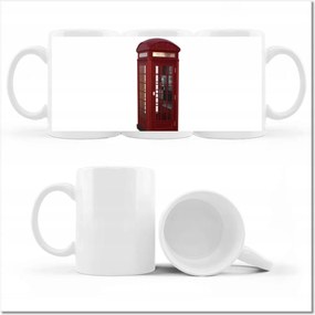 Nyomott mintás bögre Piros angol fülke