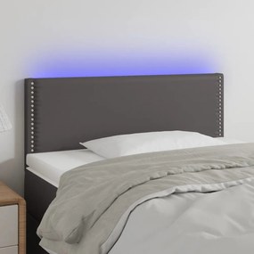 szürke műbőr LED-es fejtámla 90 x 5 x 78/88 cm