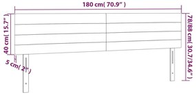 fekete szövet LED-es fejtámla 180x5x78/88 cm